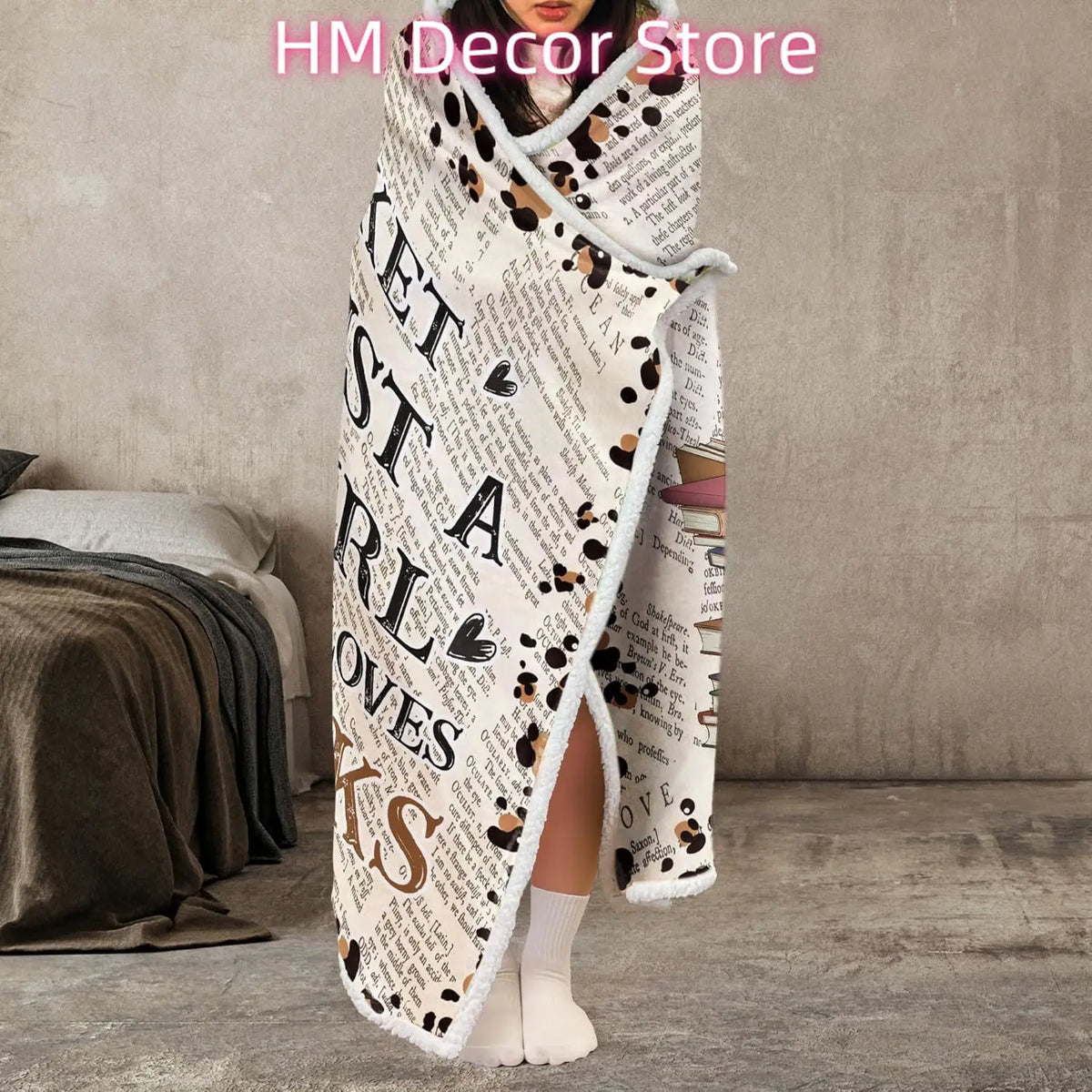 Personalized Wearable Hooded Blanket, Book Lovers Gifts