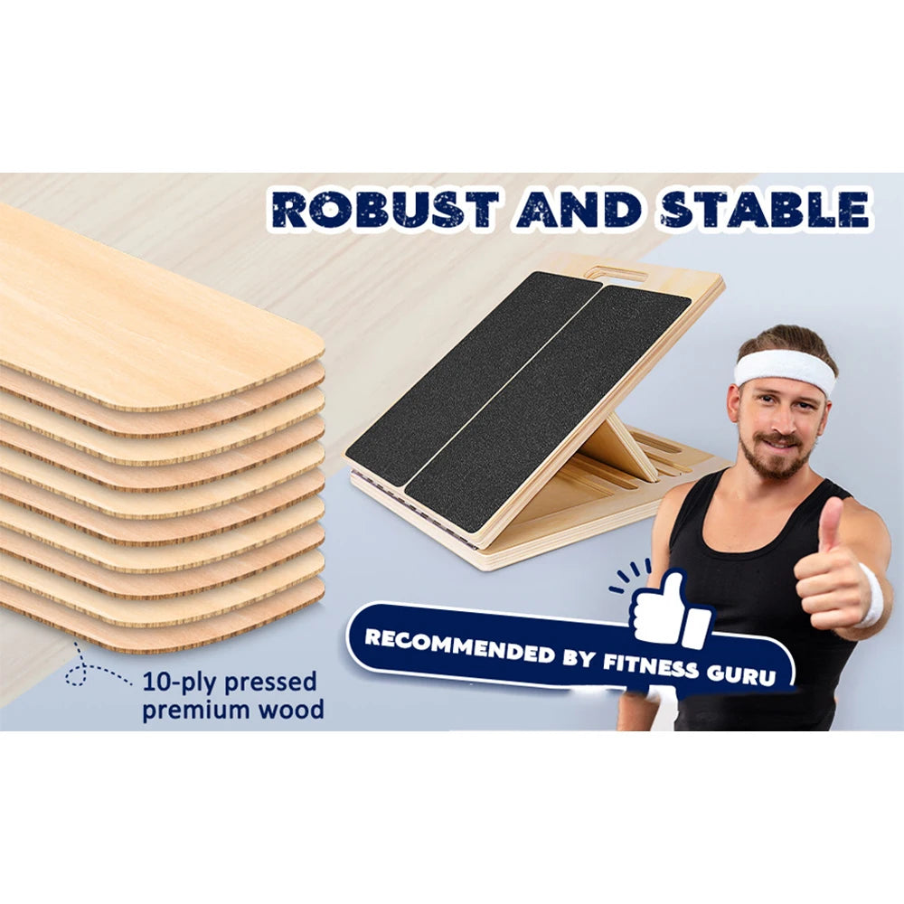 Foldable Wooden Incline Board Adjustable Calf Ankle Stretcher