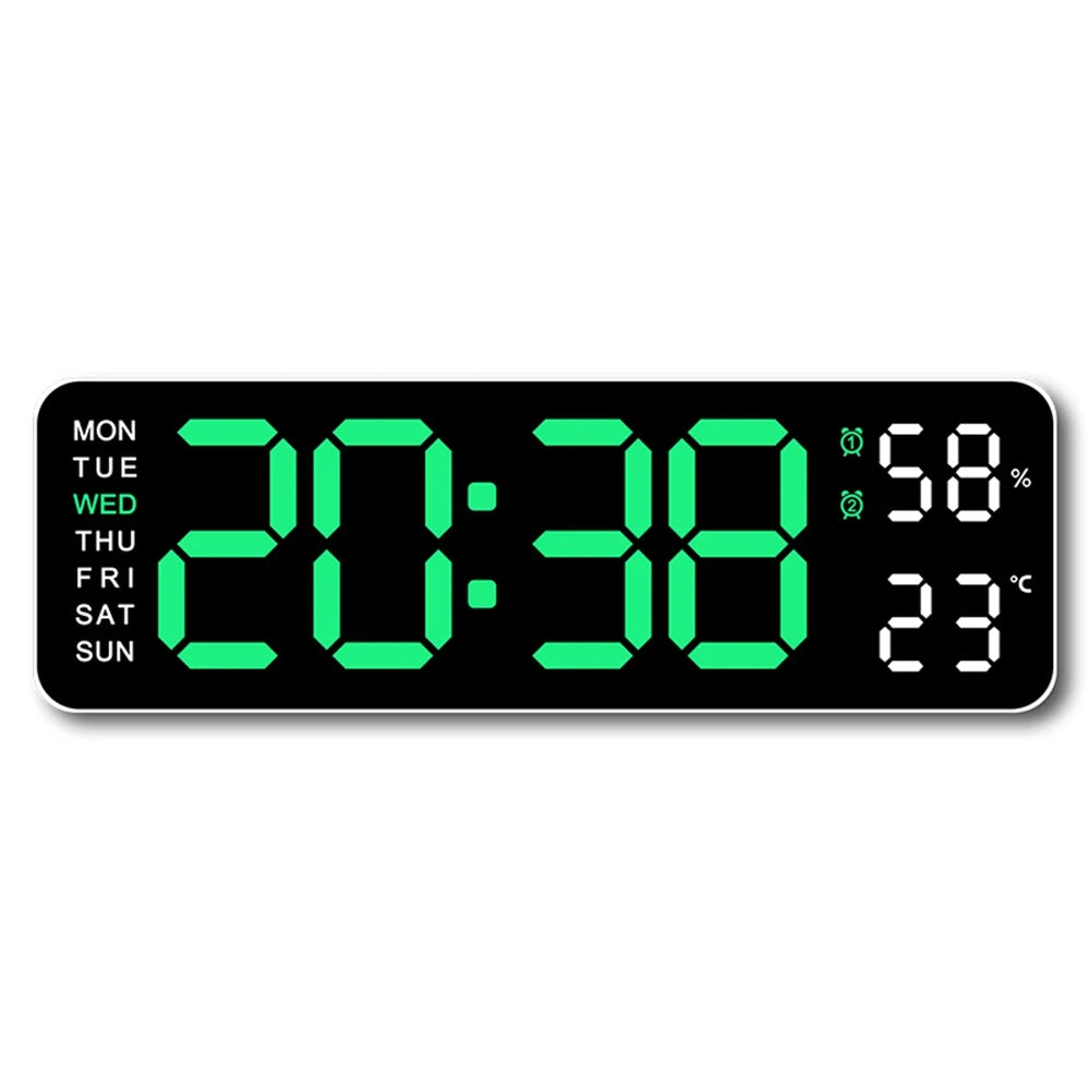 Large Digital Wall Clock Temperature and Humidity