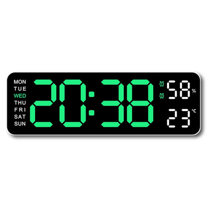 Large Digital Wall Clock Temperature and Humidity