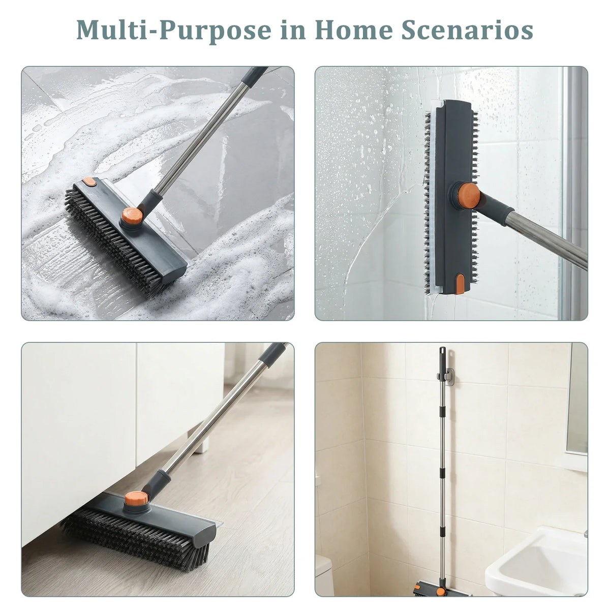 3 in 1 Scrub Brush with Long Handle Bathtub and Floor Gaps