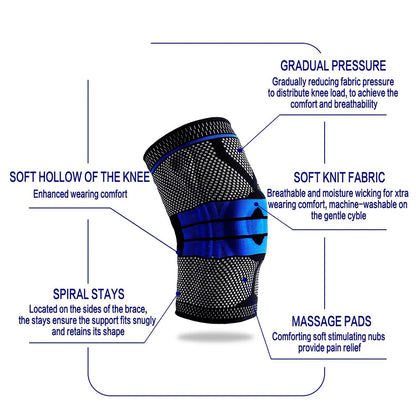 Silicone Padded Knee Pads Supports Brace Basketball Fitness
