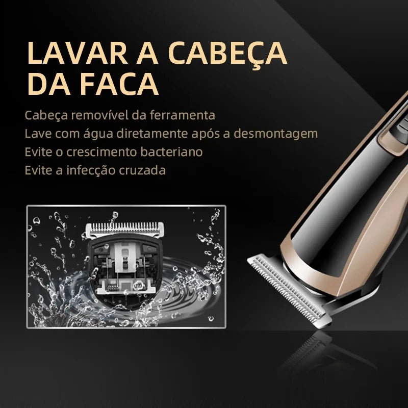 KM-418 Waterproof Hair Clipper Rechargeable Electric Trimmer