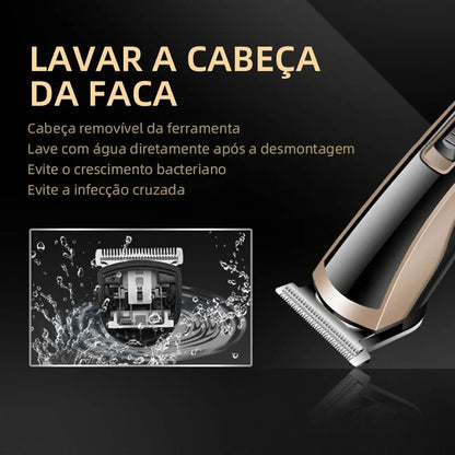 KM-418 Waterproof Hair Clipper Rechargeable Electric Trimmer