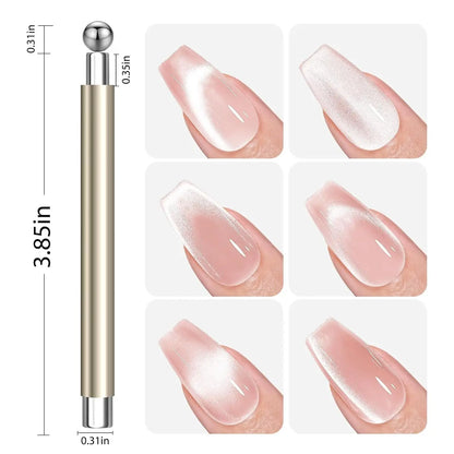 3 In 1 Dual Headed Cat Eye Nail Art Magnetic Stick