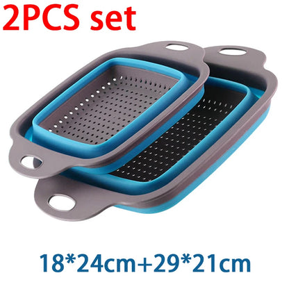 Silicone Folding Drainer Basket Portable Kitchen Strainer