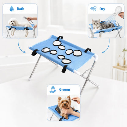 Pet Bathing Hammock Stand Foldable Dog Cat Grooming