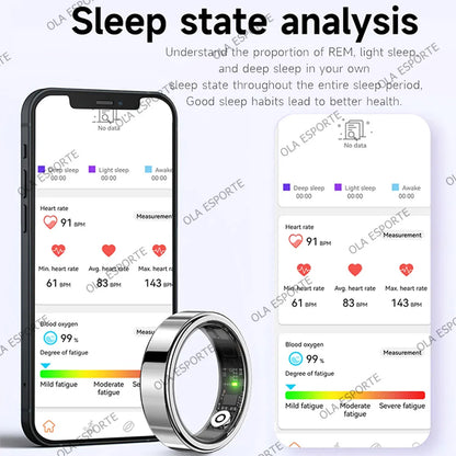 New Smart Ring Heart Rate Blood Pressure Sleep Monitoring