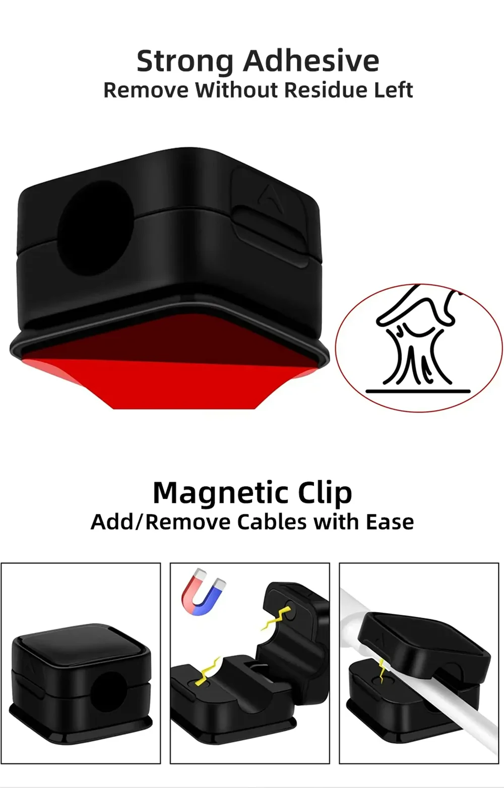 Organizer Adjustable Magnetic Cable Clips Cable Cord Holder