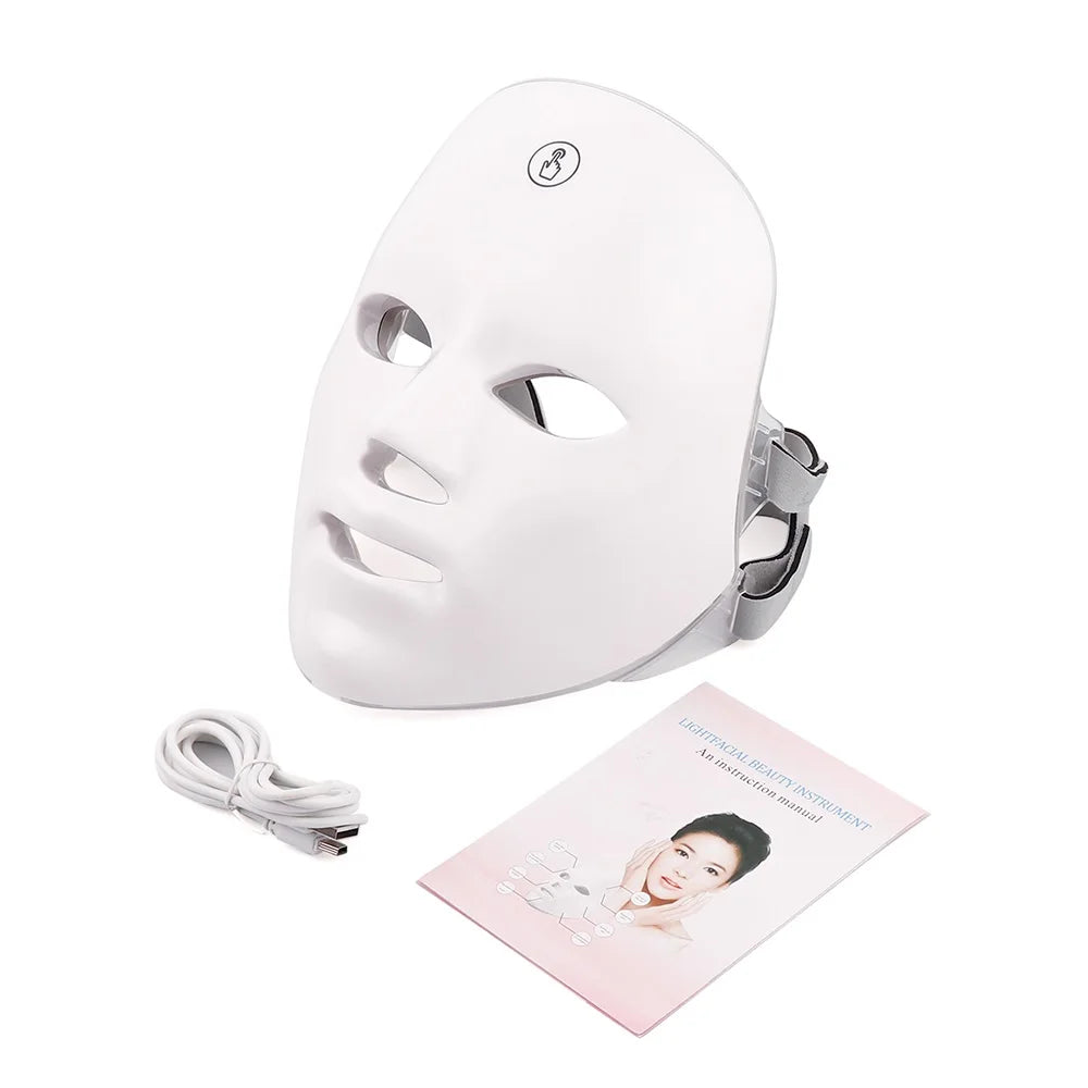 Rechargeable Facial LED Mask 7 Colors LED Photon Beauty Mask