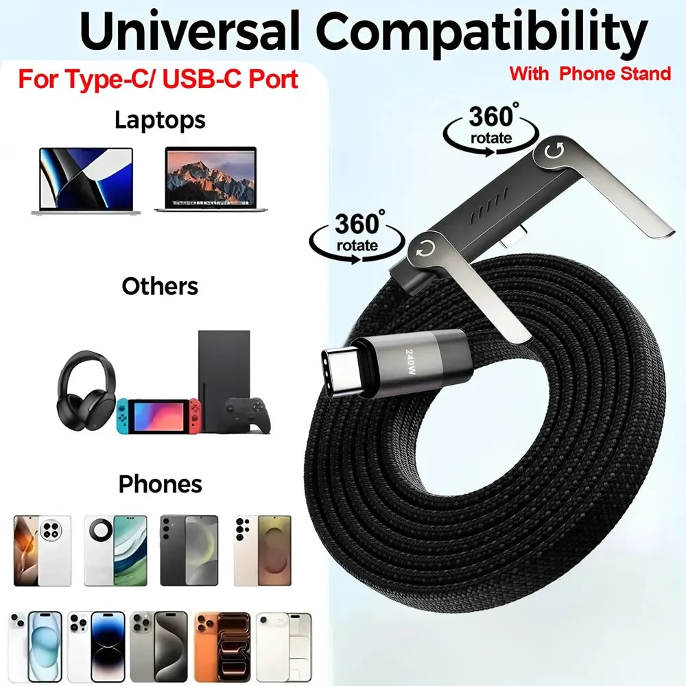 240W Type-C To Type C Cable Elbow Fast Charging Data Cable