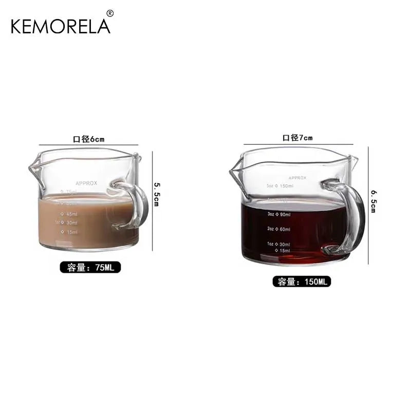 Glass Measuring Cup With Handle Espresso Milk Cup