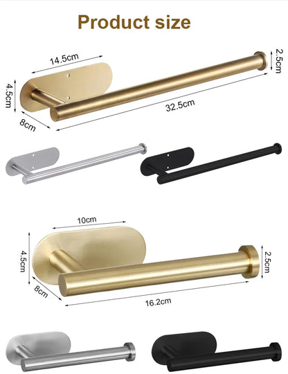 Adhesive Toilet Paper Holder Stainless Steel Wall Mount