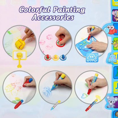 Magic Water Drawing Mat with Reusable Magic Pens