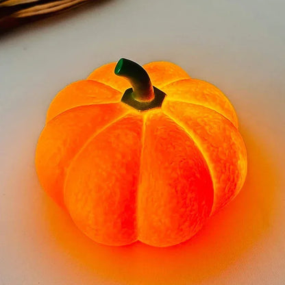 Halloween Pumpkin LED Night Light Battery Powered Warm Lantern For Kids
