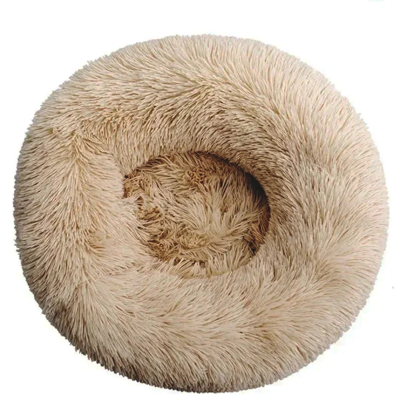 Round Pet Bed for Large Donut Long Plush Bed