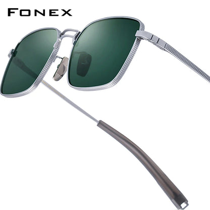 FONEX Titanium Sunglasses Men Famous Brand Design