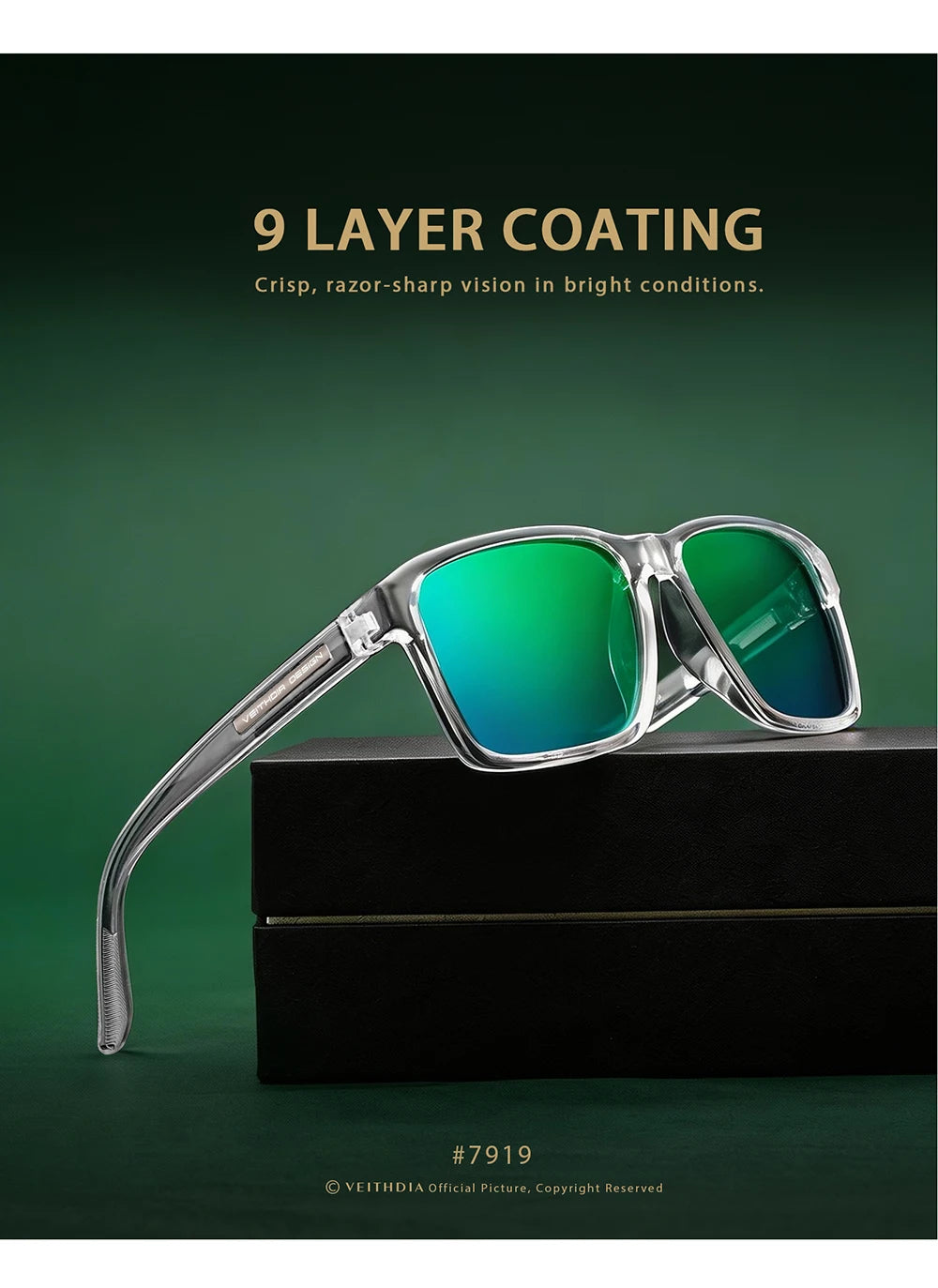 Polarized UV400 Sunglasses Fashion Photochromic Gradient