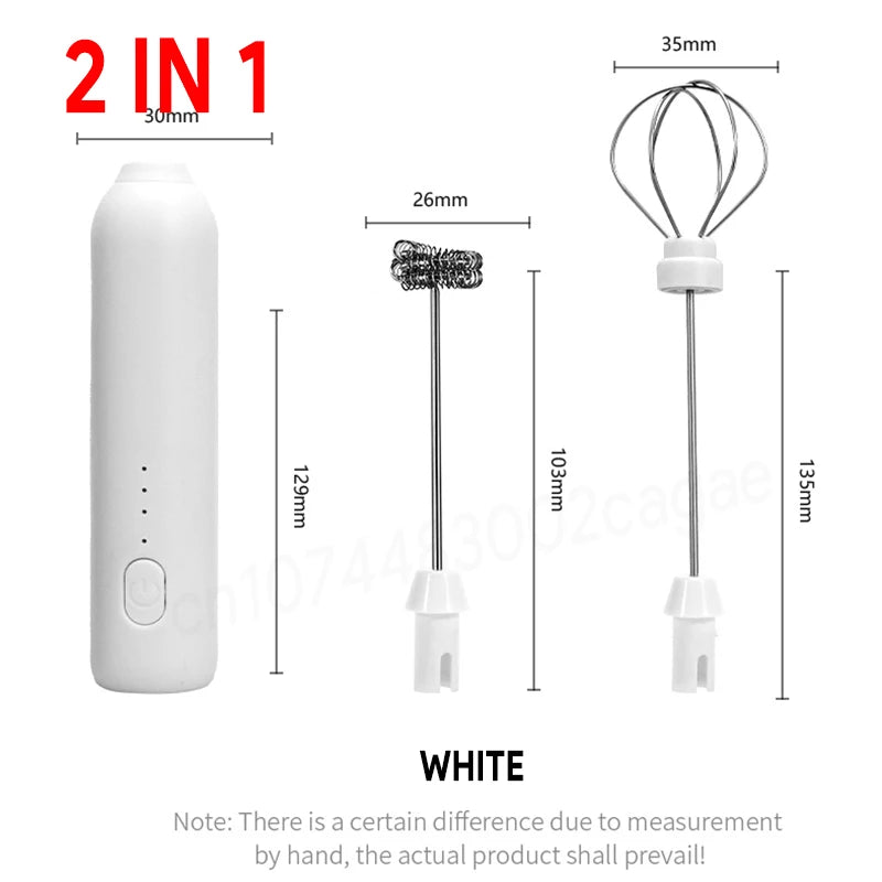 HOT  Electric Milk Frother + Egg Beater Wireless Type-C Charging