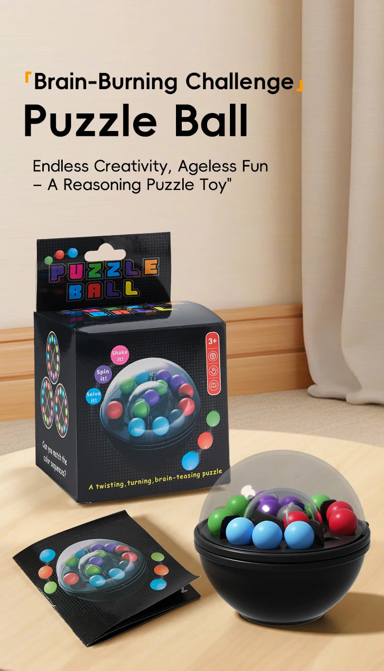 Rotating Puzzle Ball Brain Teaser Toy with Hanging Hook