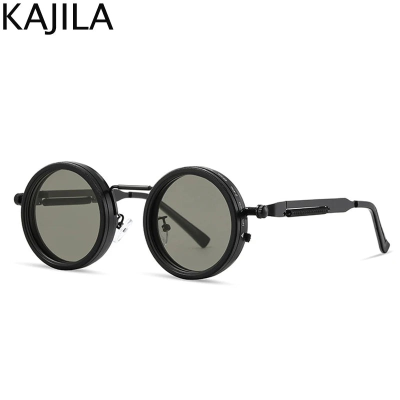 Polarized Round Steampunk ND9 Adjustable Dimming Sunglasses