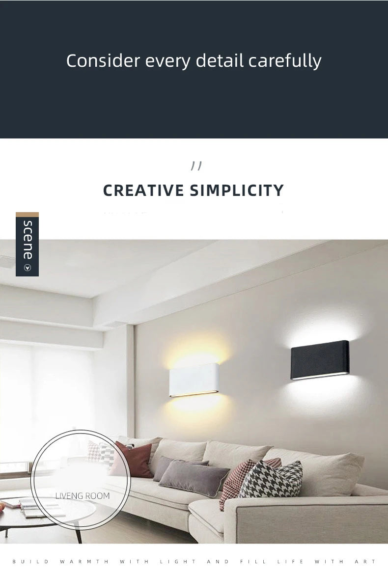 Nordic Wall Light Aluminum Modern Style Indoor Wall Lamp