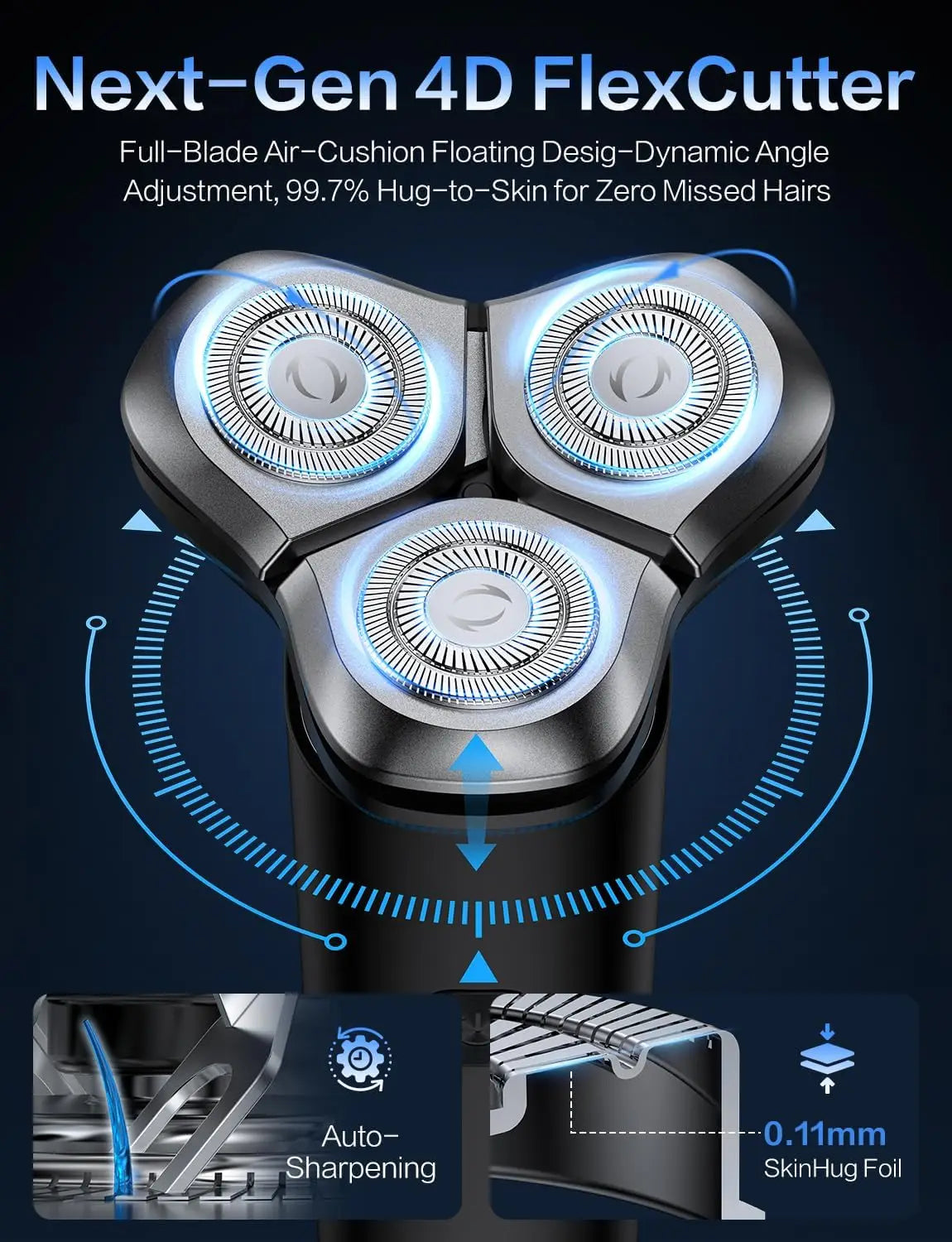 Electric Razor for Men 3 Blade Rotary Shaving Machine