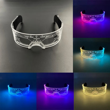 New Acrylic Luminous Glowing Cyberpunk Glasses LED Light