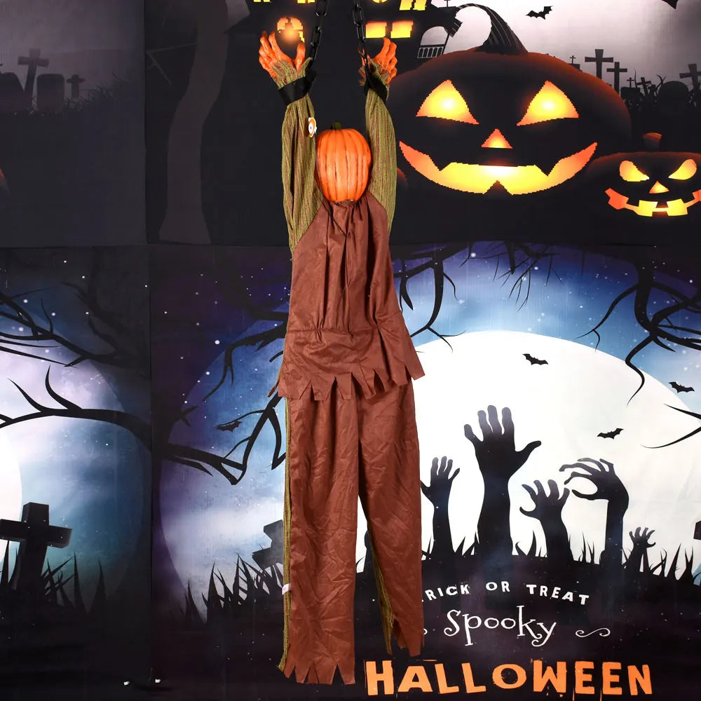 Halloween Decoration Hanging Pumpkin Head Scream