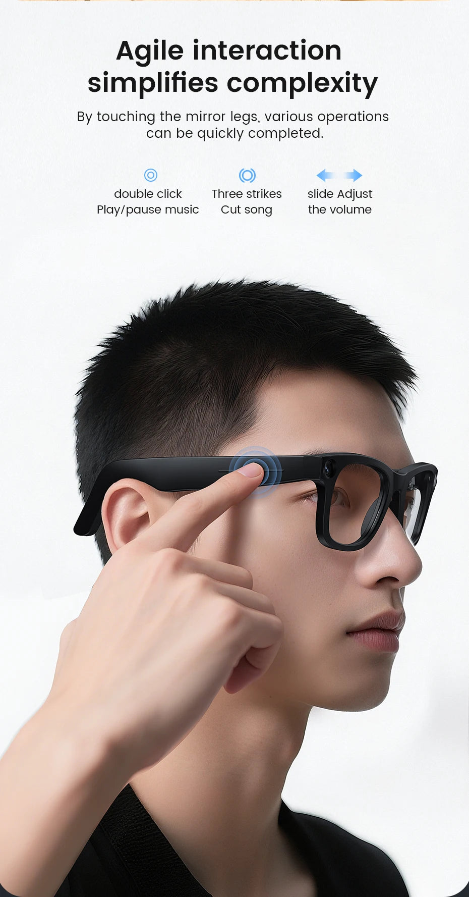 Smart Glasses HD Photo Video OpenAI Record Translation