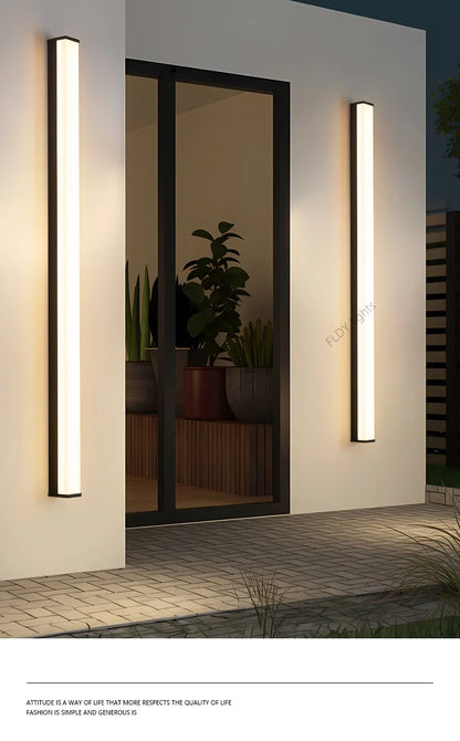 Modern Waterproof Outdoor Long Strip LED Wall Light