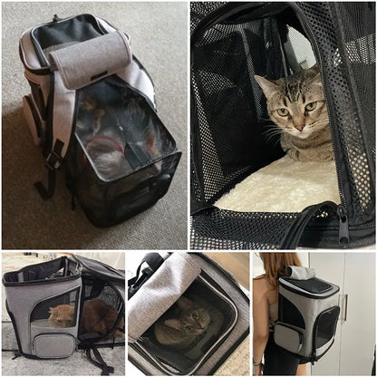 Breathable Pet Cat Carrier Backpack Foldable Pet Carrier Transport