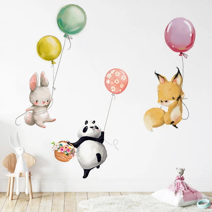 Lovely animal panda rabbit koala and balloon bedroom