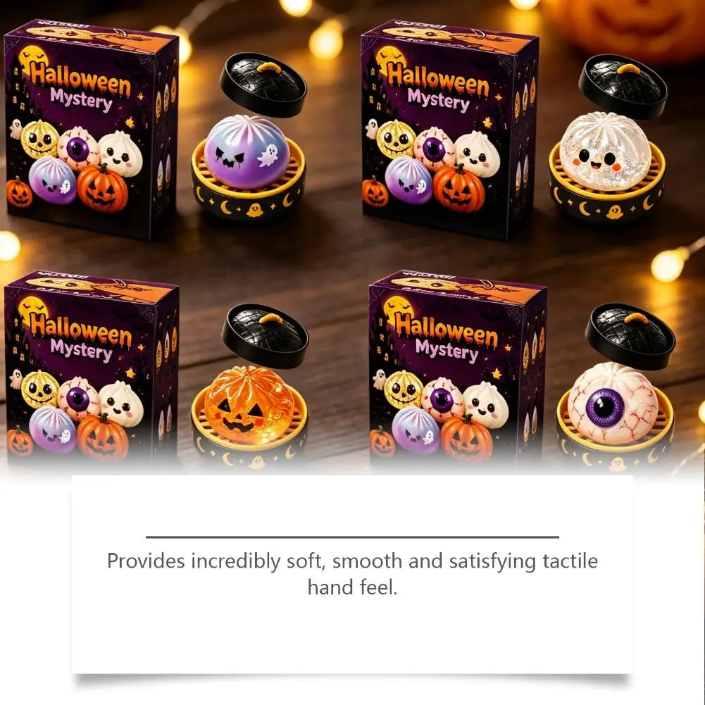 Soft Squishy Dumpling Toy With Halloween Theme Box