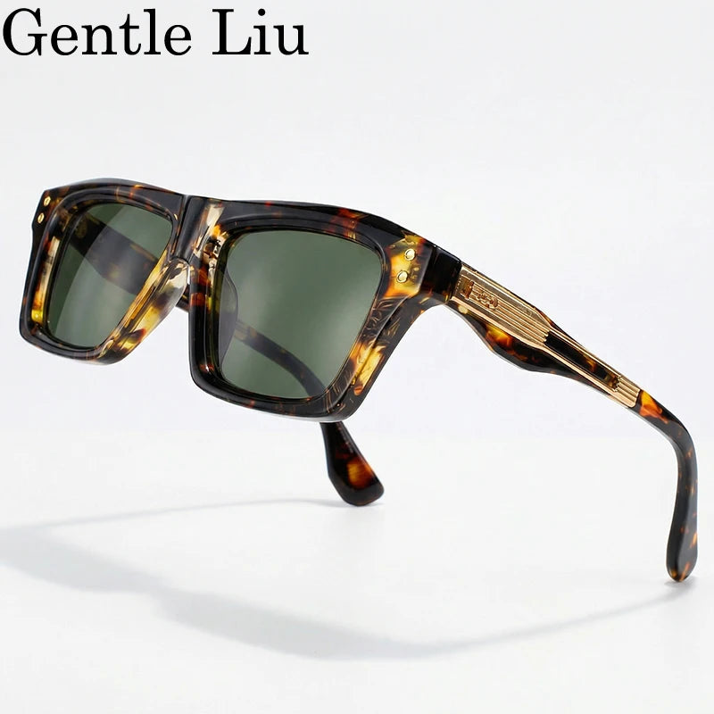 Steampunk Classic Square Sunglasses Men Luxury Brand Vintage