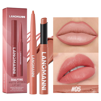 Integrated waterproof lipliner lipstick set