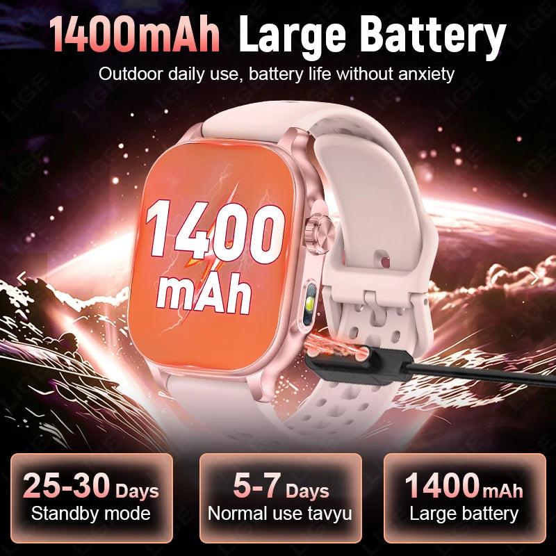 LIGE New Built-in 1400mAh Super Large Battery Smart Watch