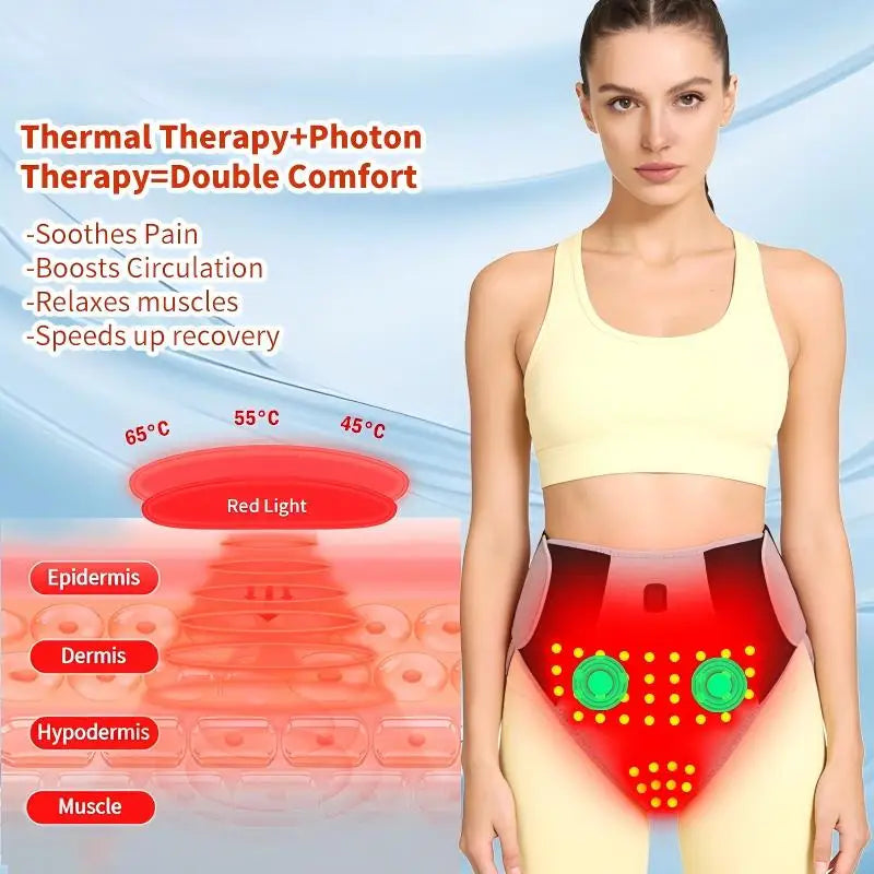Red Light Heating Women's Underwear with Abdominal Massager Relieves