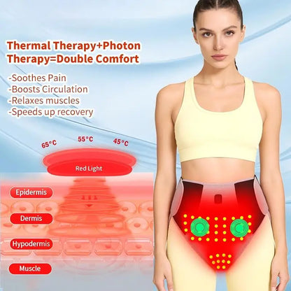 Red Light Heating Women's Underwear with Abdominal Massager Relieves
