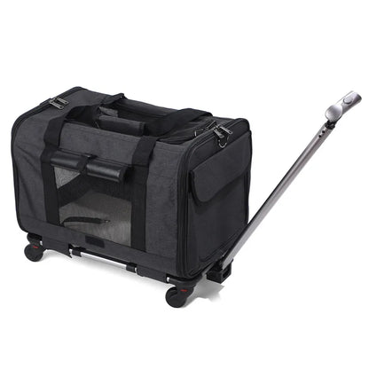 Pet Carrier with Wheels for Dogs Rolling Pet Carrier