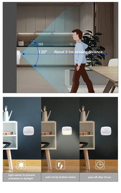 LED Auto ON/OFF Smart Night Lamp Under Cabinet Light
