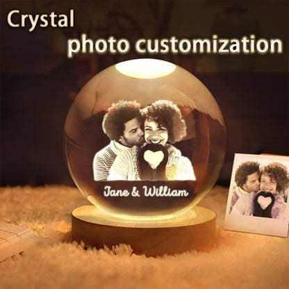 Customized personalized crystal ball night light