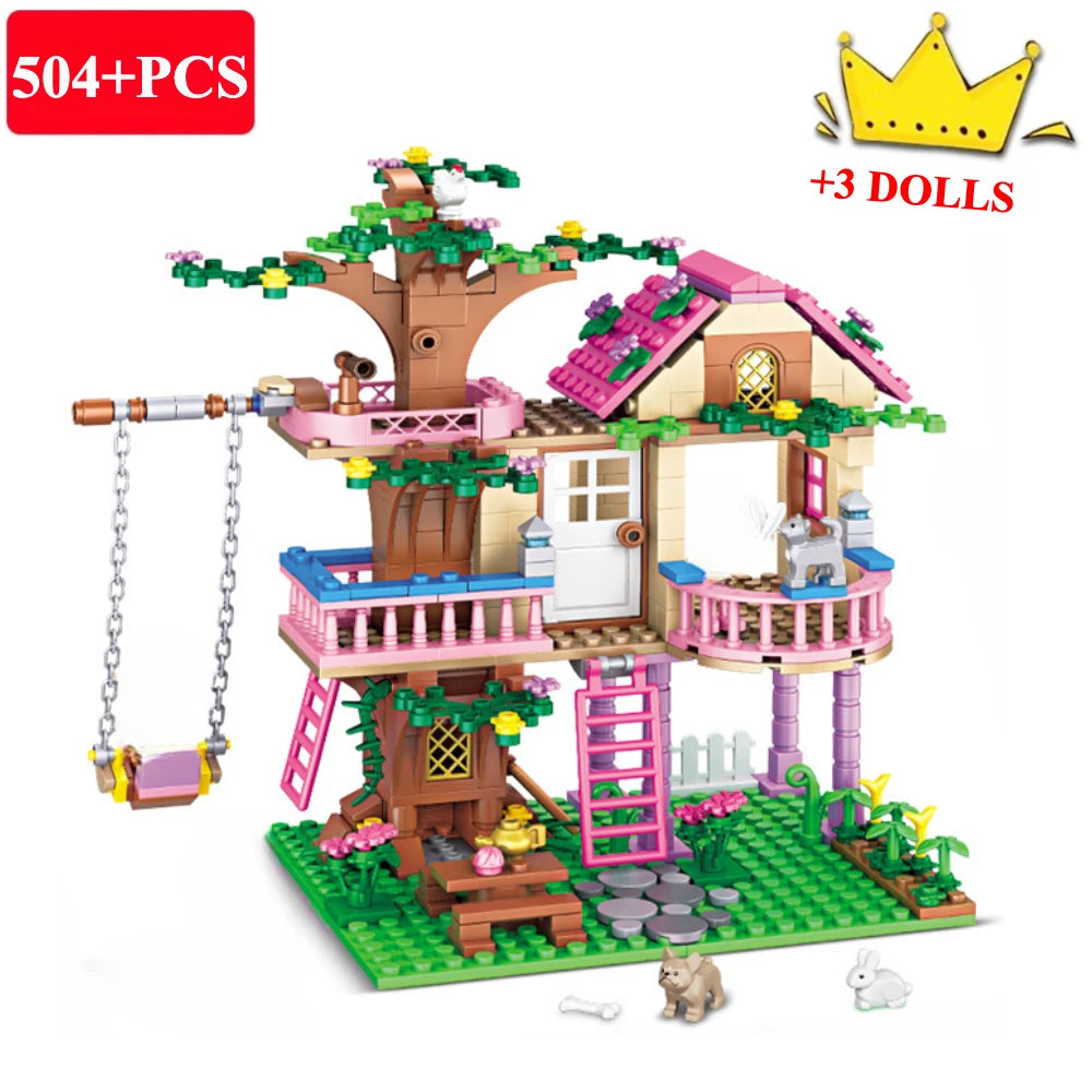 Friends City Tree House Summer Holiday Villa Castle For Kid