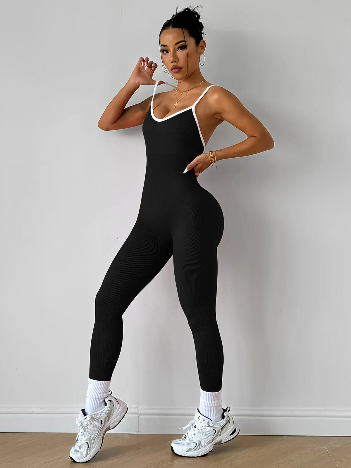 Girls Pink Sports Jumpsuit Running One Piece Bodysuit