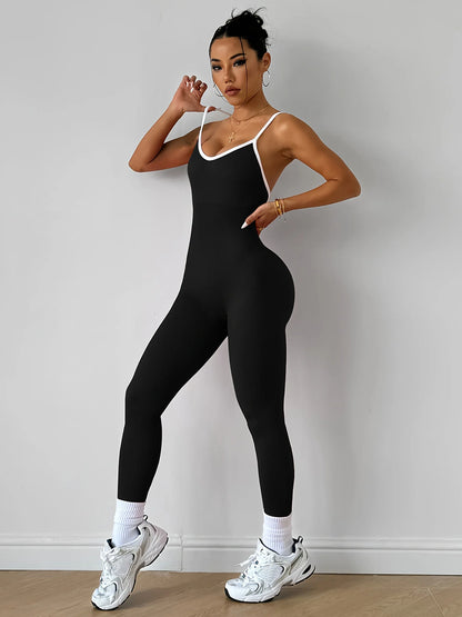 Girls Pink Sports Jumpsuit Running One Piece Bodysuit
