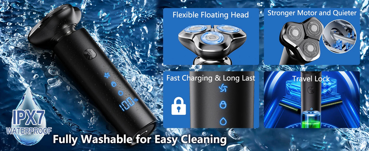 Electric Razor for Men 3 Blade Rotary Shaving Machine