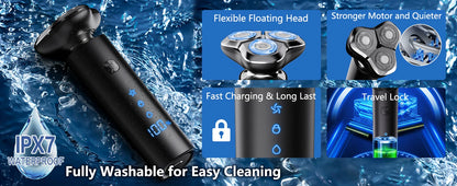 Electric Razor for Men 3 Blade Rotary Shaving Machine