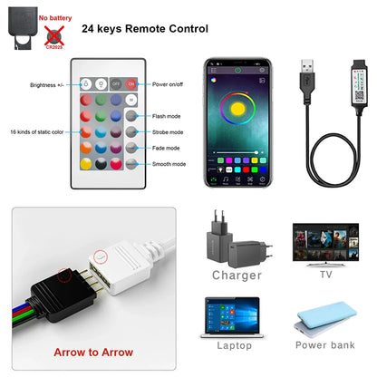 Bluetooth LED Strip Lights Smart SMD 5050 APP Remote Control