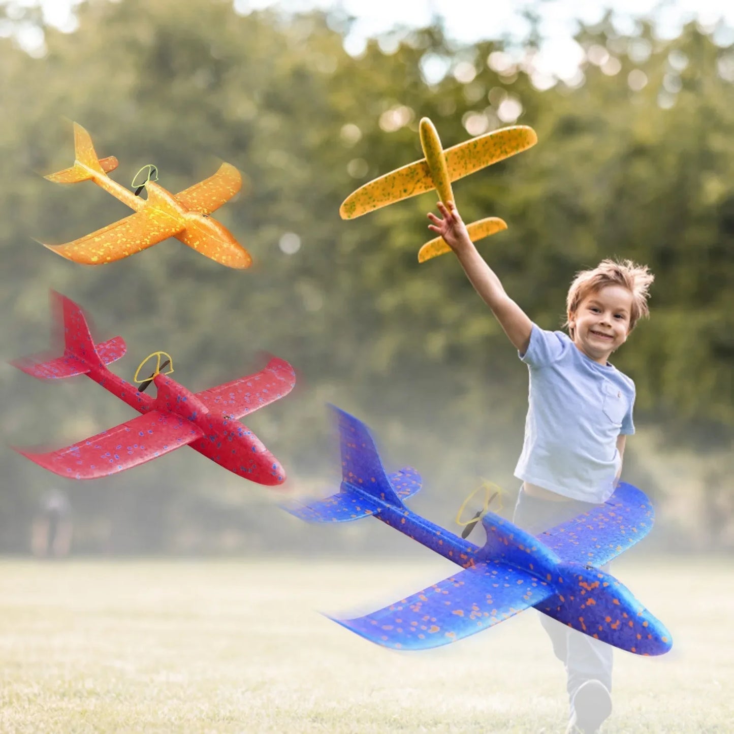 Electric Foam Plane Glider Hand Throw Airplane with LED Light