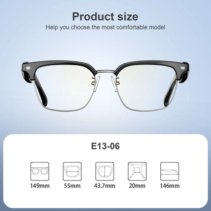 IOWODO E1306 Smart Glasses AI Voice Anti-UV Sunglasses